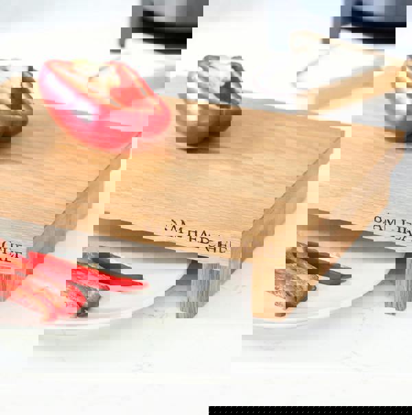 MijMoj Design Personalised Solid Oak Raised Chopping Board
