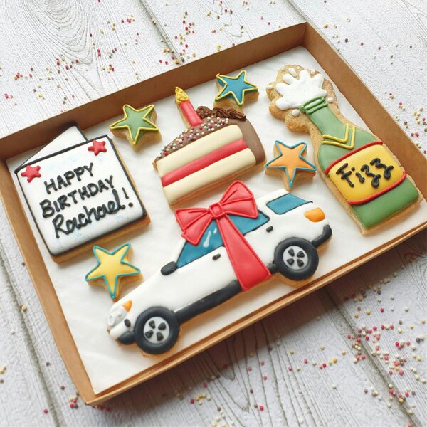 The Cookie Collaboration Personalised hand-iced Birthday Cookie LETTERBOX Gift