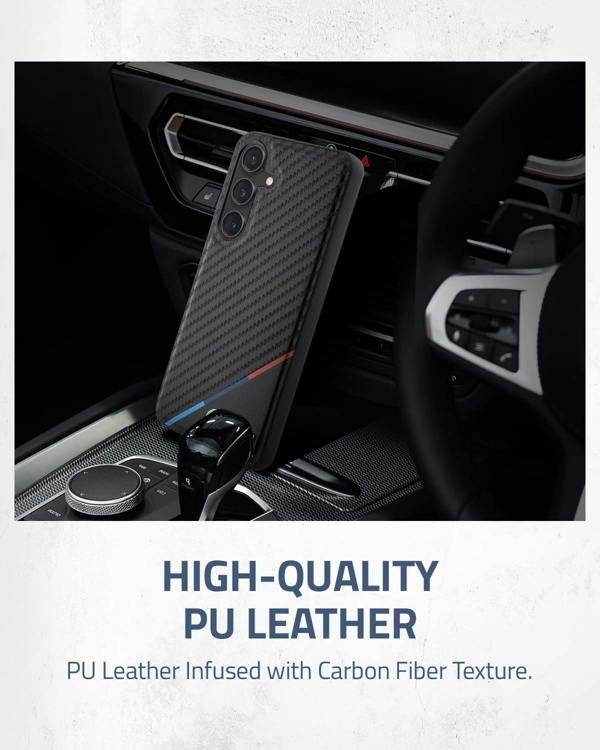 BMW Carbon Tricolor with MagSafe Case for Samsung Galaxy S24 6.2" Black - BMHMS24S23PUDTK