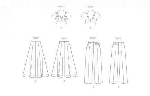 Vogue Sewing Pattern 1961, Tops, Skirts, Trousers for Women, AX5 (4-6-8-10-12) - Intermediate