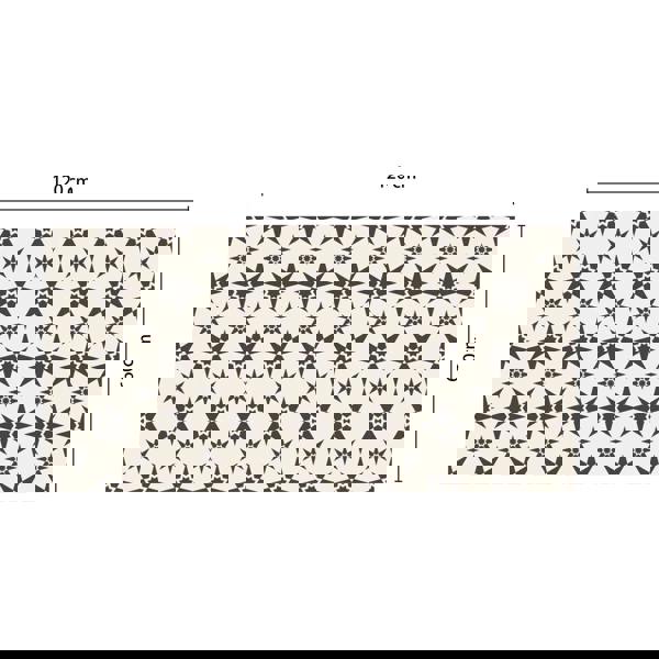 WFM6122 - Alabaster and Pebble Granada Heritage Tiles Rug Mat 120cm x 60 cm