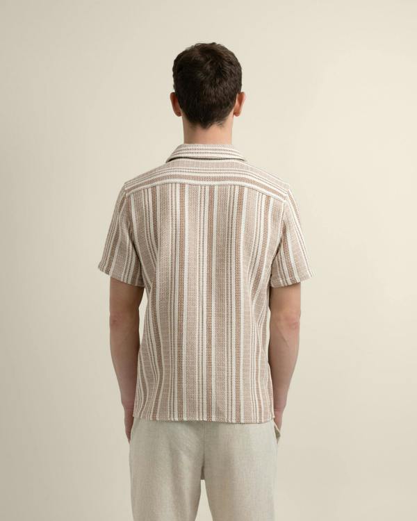 Larsson & Co Olsen - Waffle Stripe Short Sleeve Shirt