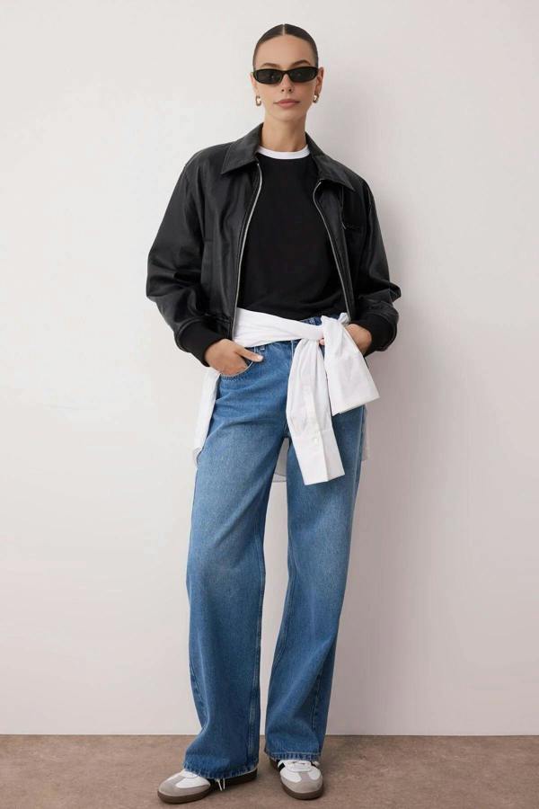 WOVCOR High Waist Wide Leg Jeans