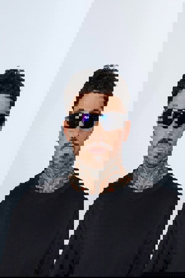 SVNX Outdoor Sports Racer Sunglasses in Multi Blue with Hard Case