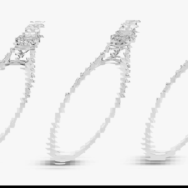 T. H. Baker Platinum 1.30ct Brilliant Cut Diamond Shoulder Set Halo Ring M07280R PT950/24-01-645