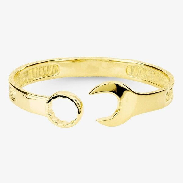 T. H. Baker Gold Plated Large Spanner Torque Bangle S8032Y