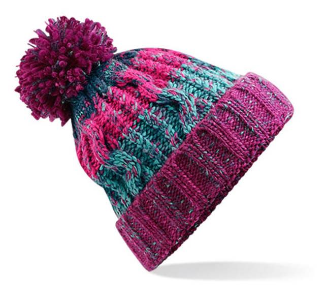 Beechfield Corkscrew Pom Pom Beanie Hat
