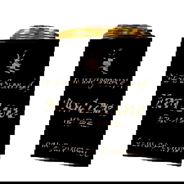 Memorials Direct Granite Memorial Vase- Solid Granite – Free Personalised Gold Engraving, Sunset– Includes Metal Flower Pot Insert