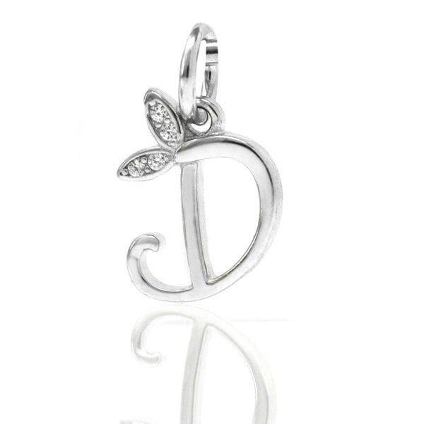 Say It With Winged Initial Charm - Sterling Silver