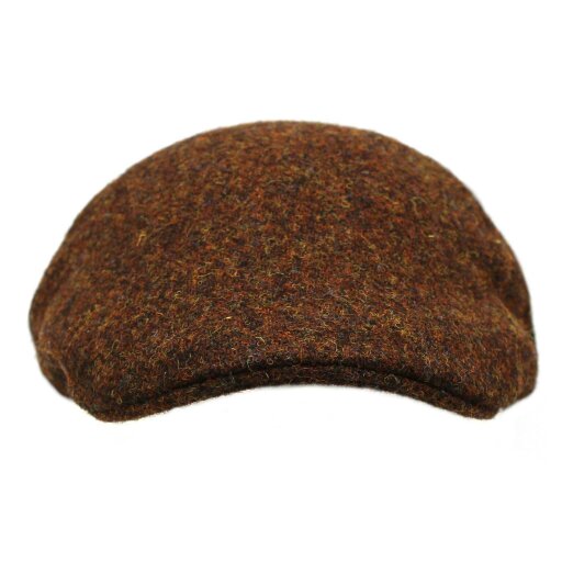 Heather Hats & Accessories Genuine Harris Tweed Wool Flat Cap, Satin Lining, Outdoor Wear, Copper