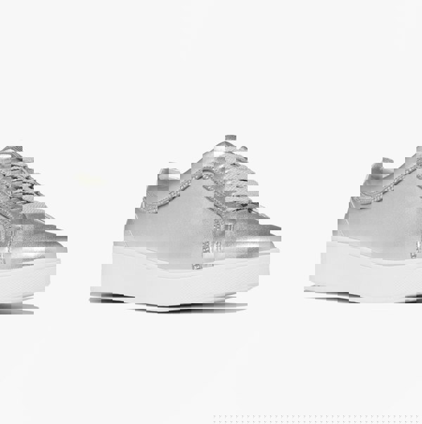 FitFlop RALLY CRYSTAL-TRIM LEATHER Womens Fashion Trainers Silver