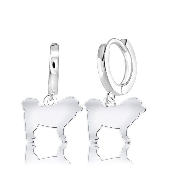 Mylee London Tibetan Mastiff Silhouette Silver Earrings