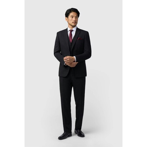 Limehaus Regular Fit Black Stretch Trousers