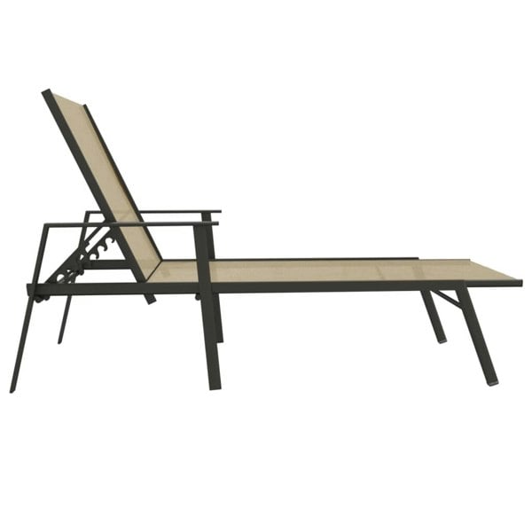 Berkfield Sun Lounger Steel and Textilene Fabric Cream