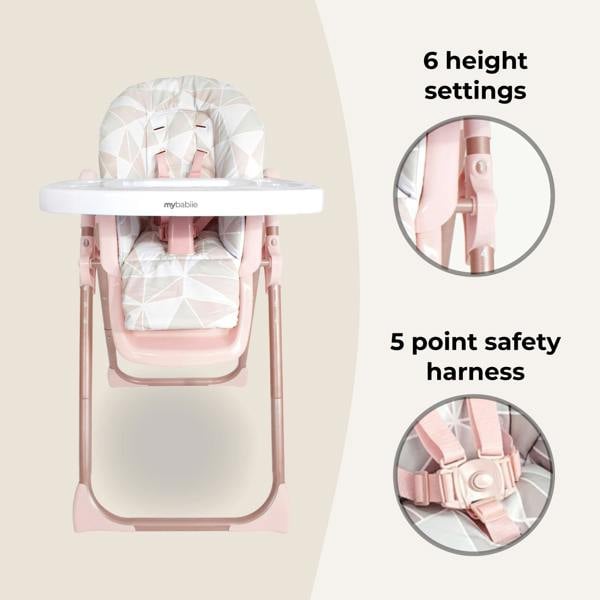 My Babiie MBHC8 Premium Highchair - Billie Faiers Rose Gold