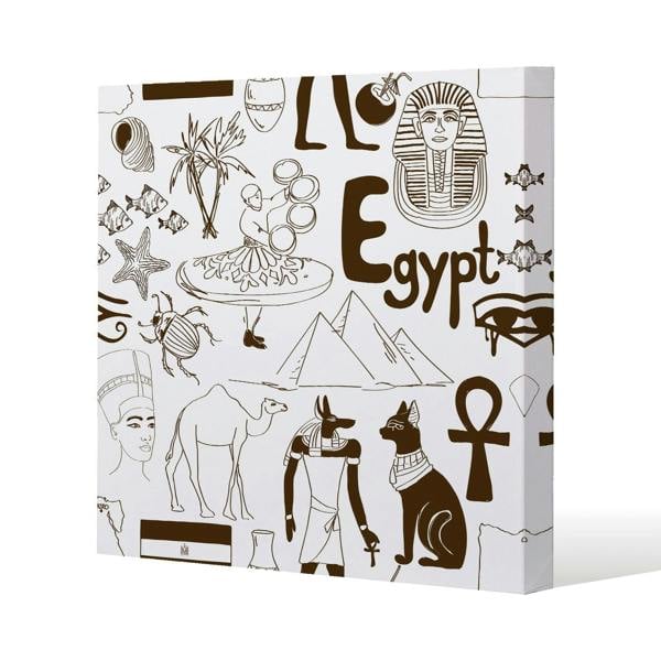 Benjamin Tate Design Hand drawn sketch Egypt Slim Style Canvas Print  75x75cm , 15mm Slim Real wood.
