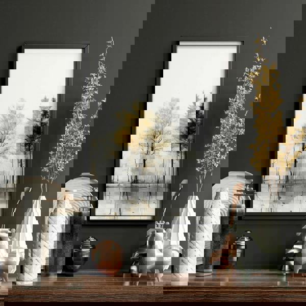 Modern Living Room Wall Art | Set of 3 Asian Inspired Wall art Prints