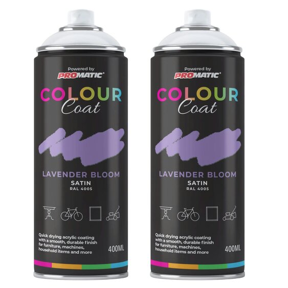 Colour Coat 2X Lavender Bloom RAL 4005 Satin Spray Paint 400ml