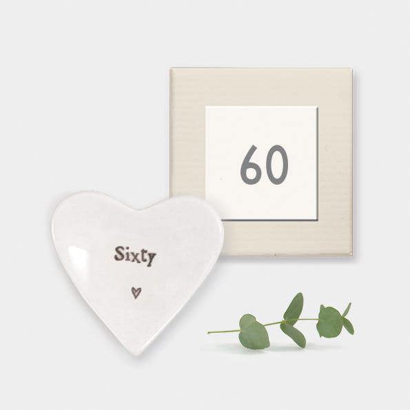 60th Birthday Porcelain Heart Trinket Dish – Sixty