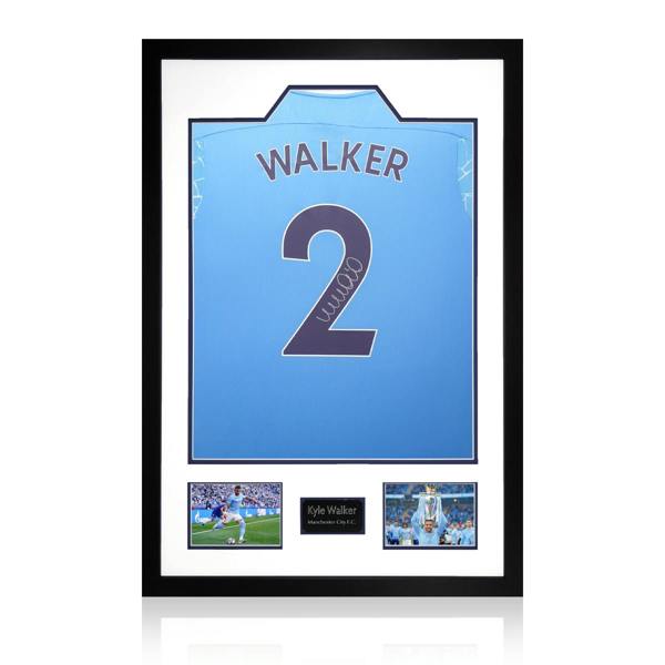Kyle Walker Signed 20/21 Manchester City Shirt Premium Frame