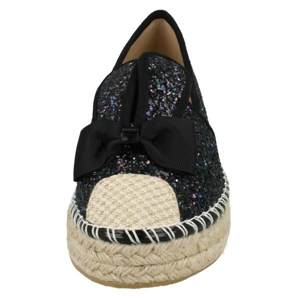 Spot On Ladies Spot On Glitter Bunny Ears Espadrilles