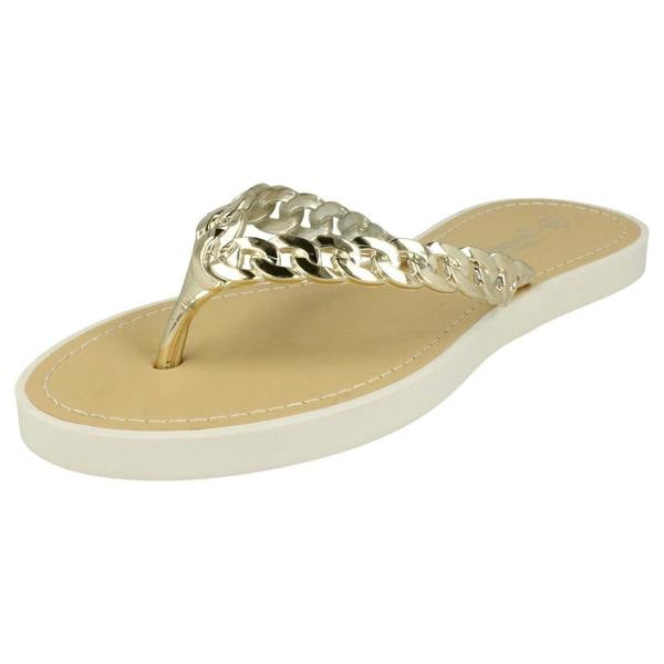 Savannah Ladies Savannah Toe Post Sandals With Upper Detailing