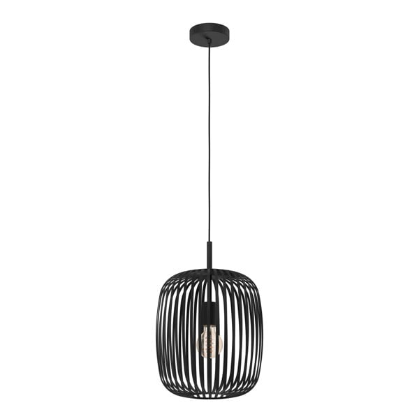 EGLO Romazzina Black Caged Single Pendant Light