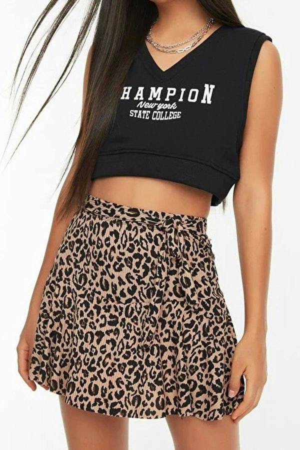WOVCOR High Waist Mini Knitted Short Skirt