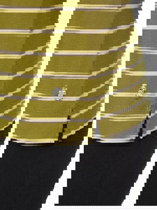 PennyPlain Scoop Neck Striped Top Top - Forest