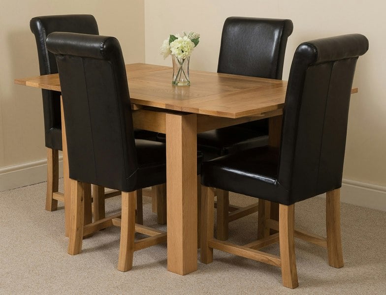 That's Furniture Richmond Small Extending Oak Dining Set with Washington Leather Chairs