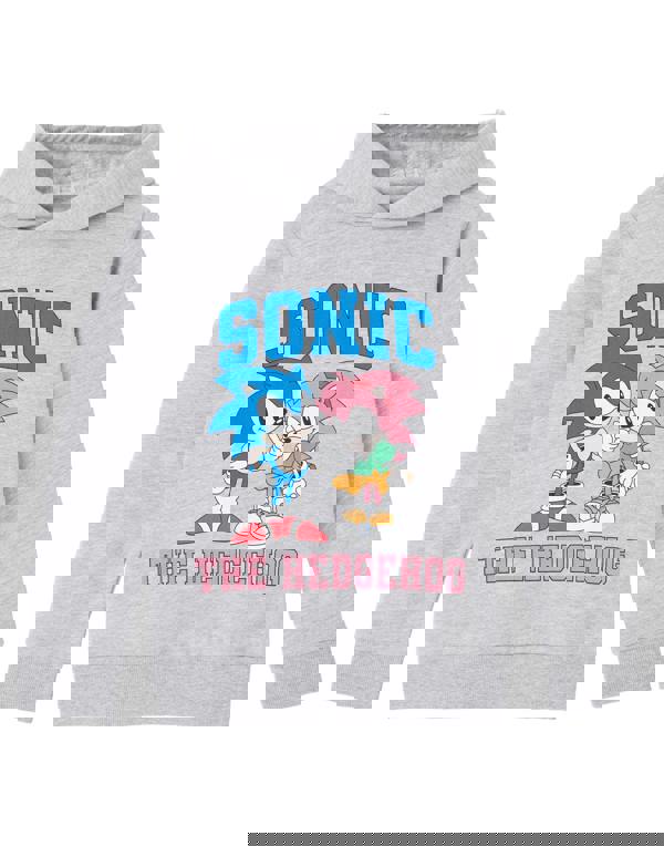 Sonic the Hedgehog Girls Grey Collegiate Sonic & Amy Hoodie