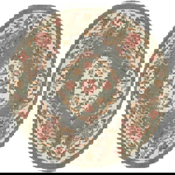 Shensi Grey Medallion Rug | Elegant Hand-Tufted Wool Rugs