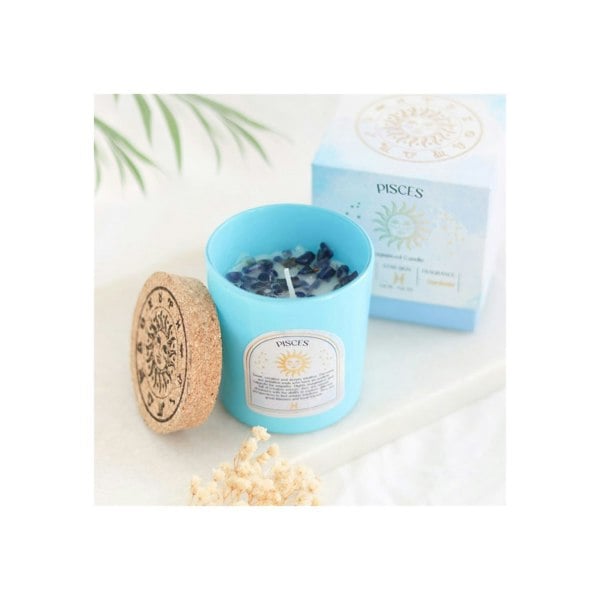 Serano Pisces Gardenia Gemstone Zodiac Candle