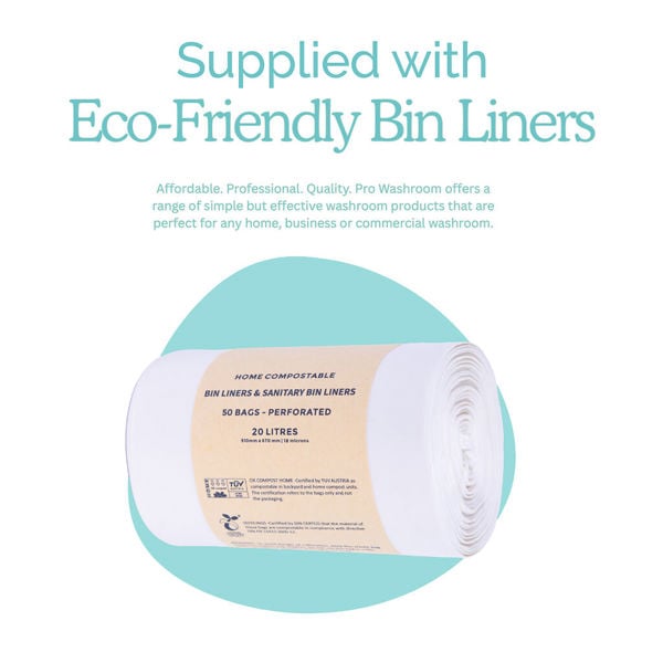 ProWashroom Sanitary Bin 60L & 150 Bin Liners - Slimline Washrooms Toilets Hygienic Disposal Pedal Bins