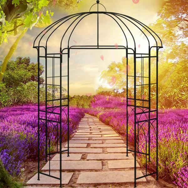 Gr8 Garden Metal Garden Rose Arch Trellis Bird Cage Arbour Pergola Gazebo