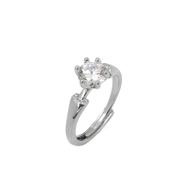Say It With Adjustable Six Claw High Set Ring - Silver