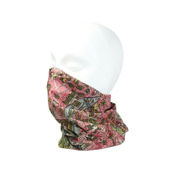Paris Vintage Map Multifunctional Scarf RUFFNEK® Pink