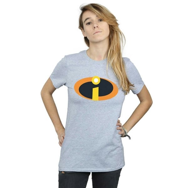 Disney Womens/Ladies The Incredibles Costume Logo Cotton Boyfriend T-Shirt - Sports Grey