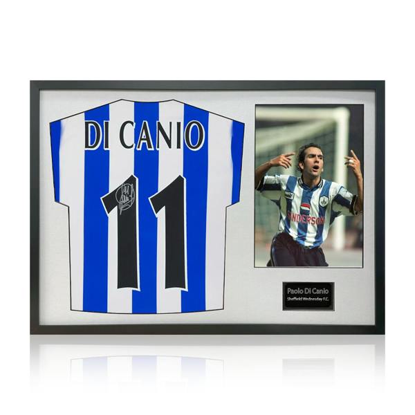 Paolo Di Canio Signed Sheffield Wednesday 1998 Home Shirt Classic Frame