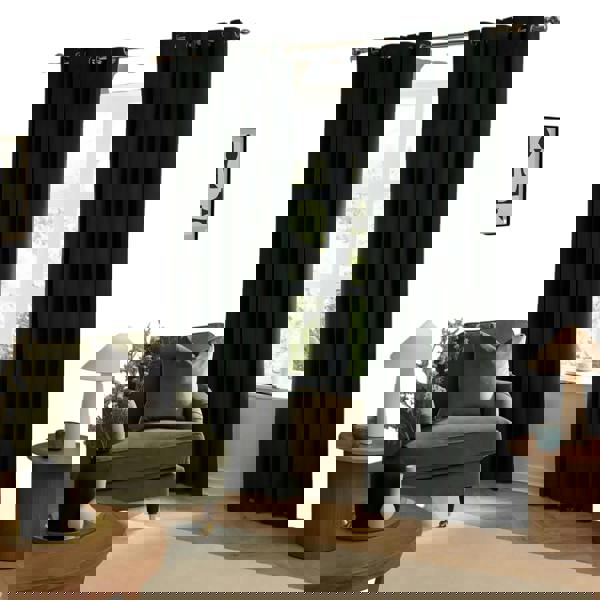 Furn Ultimate Velvet Blackout Curtains - Black