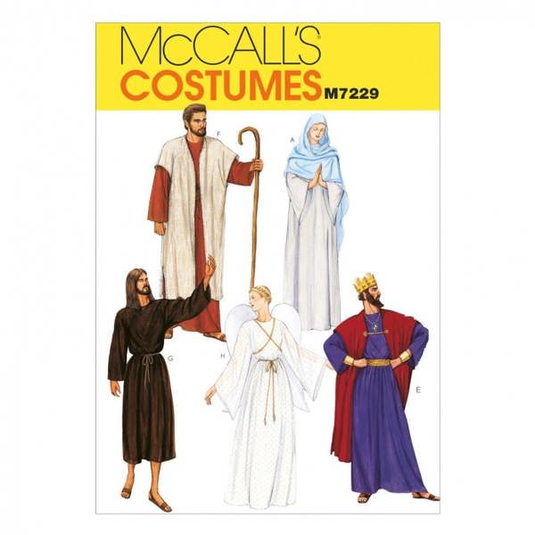 McCalls 7229 Paper Sewing Pattern – Men's & Women's Costume, Size 32 1 / 2-34, Intermediate