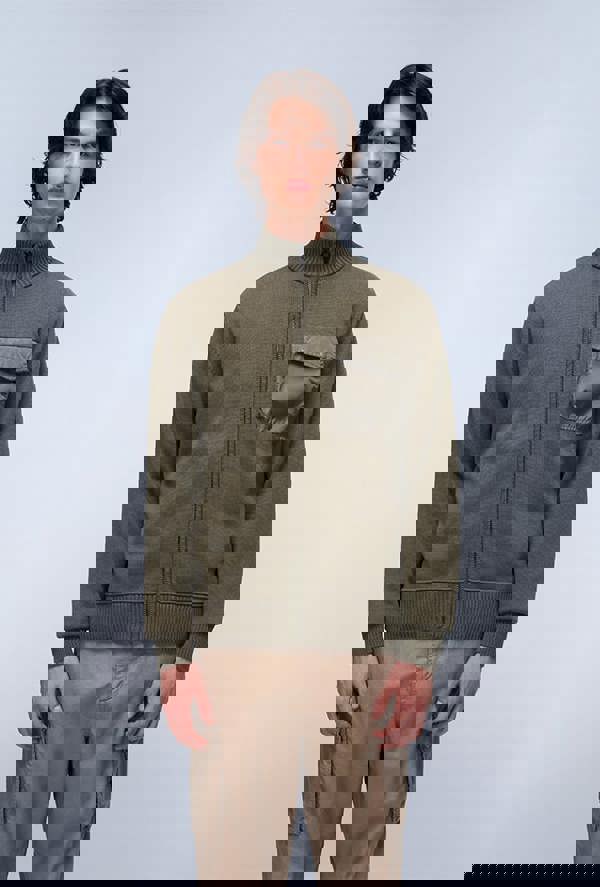 Napapijri Berti Full-Zip Jumper - Green Tea Leaf