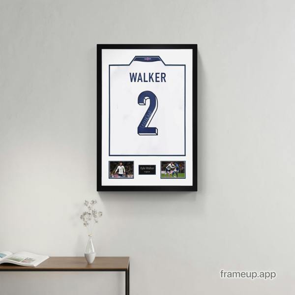 Kyle Walker Signed England Shirt Premium Frame