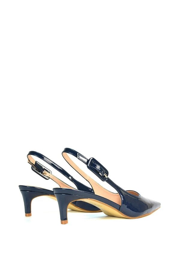 XY LONDON Kitten Heel Court Shoes With Slingback
