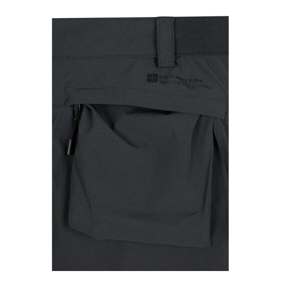 Mountain Warehouse Mens Wander Packaway Shorts - Black - Black - 85% Polyamide/15% Elastane