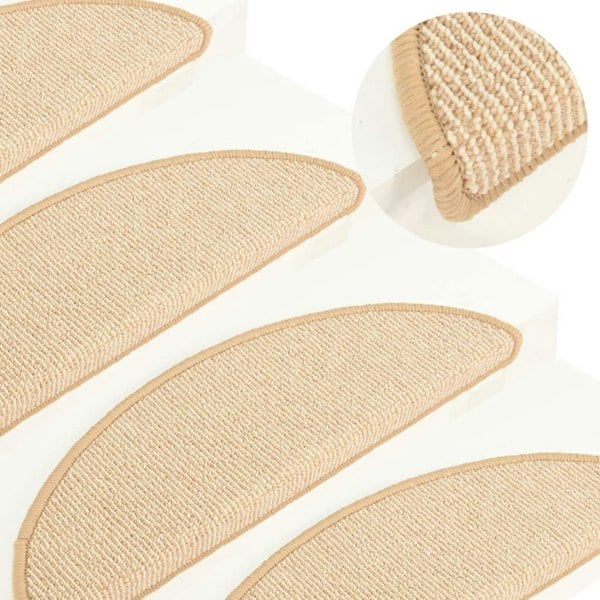 Berkfield Carpet Stair Treads 15 pcs Cream 65x21x4 cm
