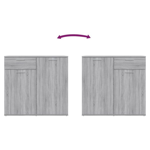 Berkfield Sideboard Grey Sonoma 80x36x75 cm Engineered Wood