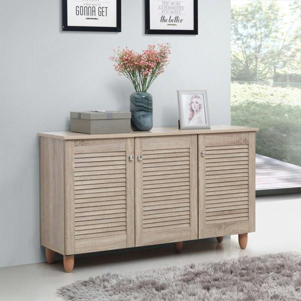 Timber Art Design Modern Shoe Storage Cabinet 3 Doors Footwear Stand Rack Unit Cupboard
