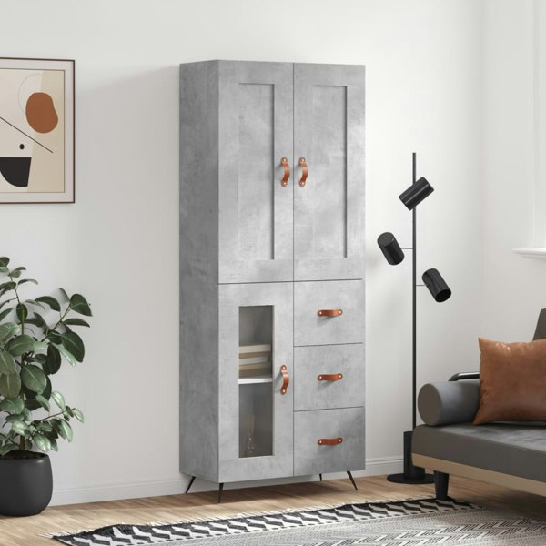 Berkfield Highboard Concrete Grey 69.5x34x180 cm Engineered Wood