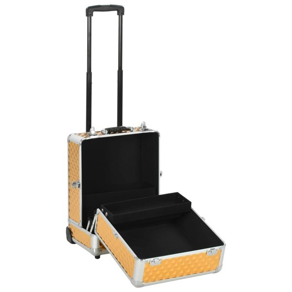 Berkfield Make-up Trolley 35x29x45 cm Gold Aluminium